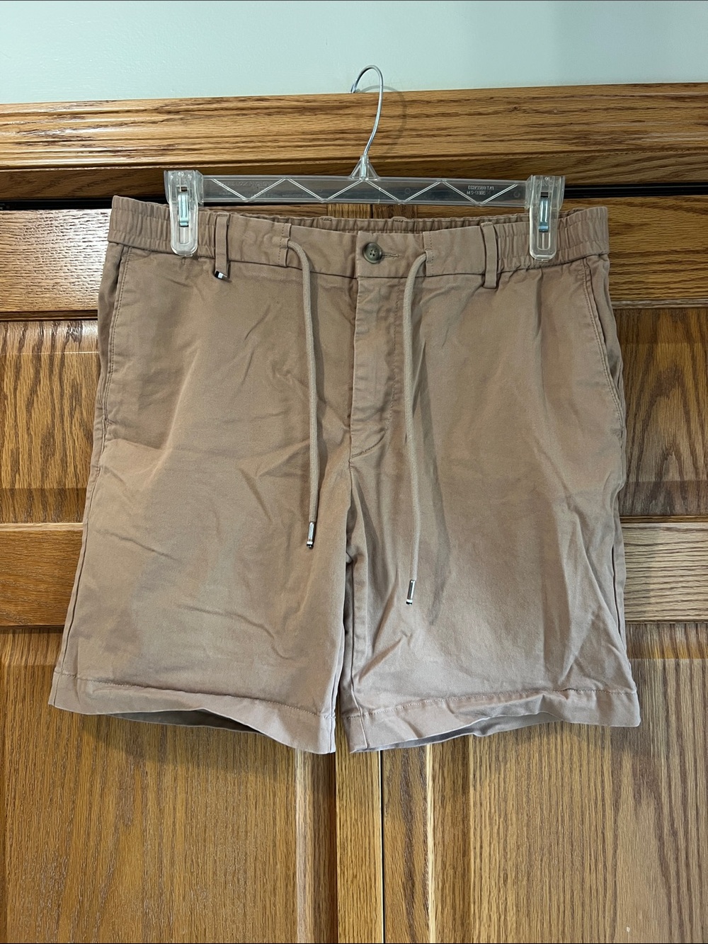 Boss Men's Light Brown Drawstring Hybrid Shorts